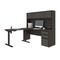 Bestar Prestige + Height Adjustable L-Desk with Hutch, Bark Gray/Slate 99886-000047 - alternate 1